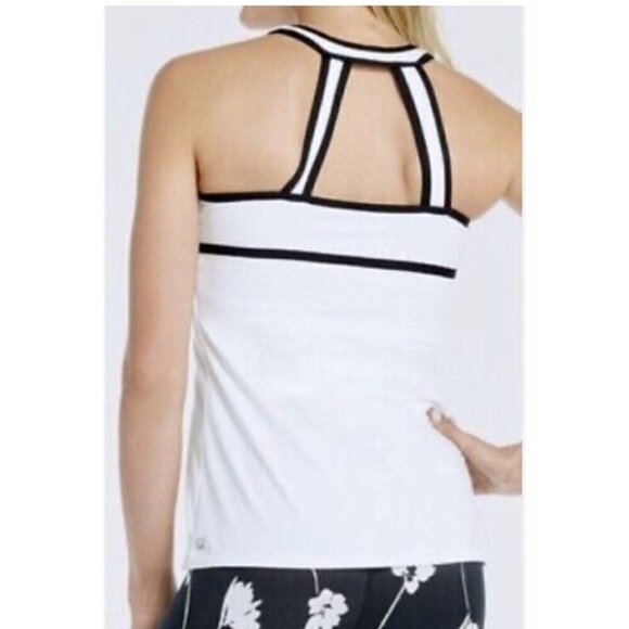 NWOT Fabletics Chicago White/Black High Neck Active Wear Tank XS - Picture 5 of 8